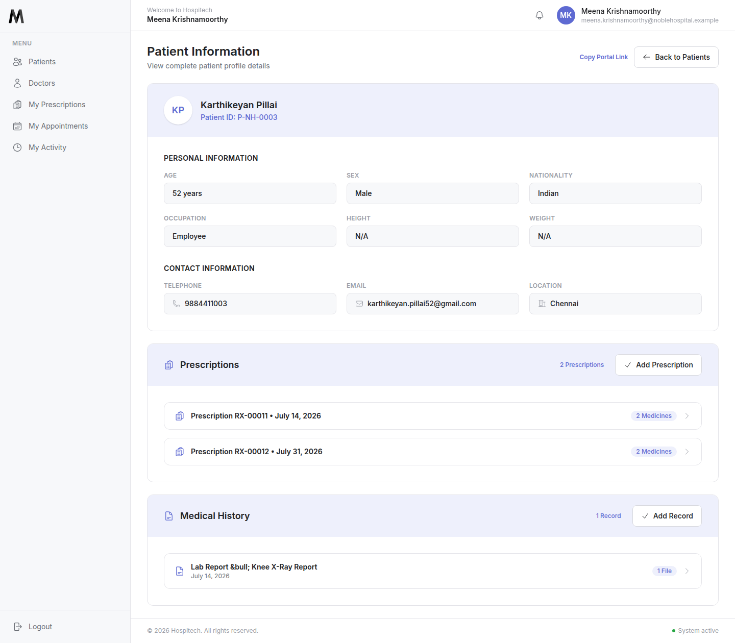 Patient Medical Record