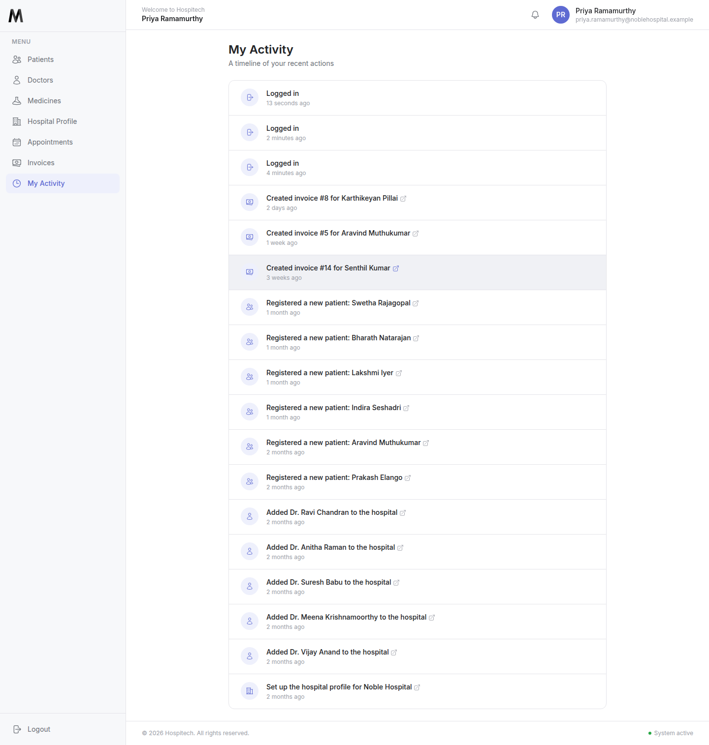 Activity Log
